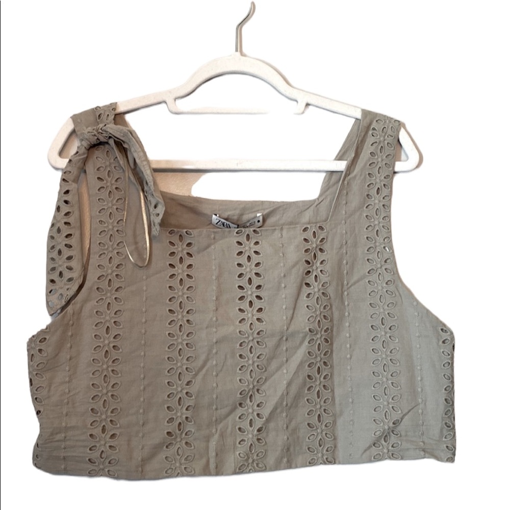 Zara Crop Army Green Crop Top